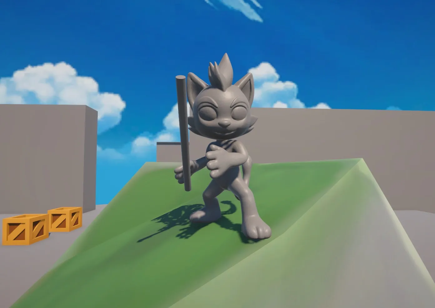 A high-quality render of the Kit character model