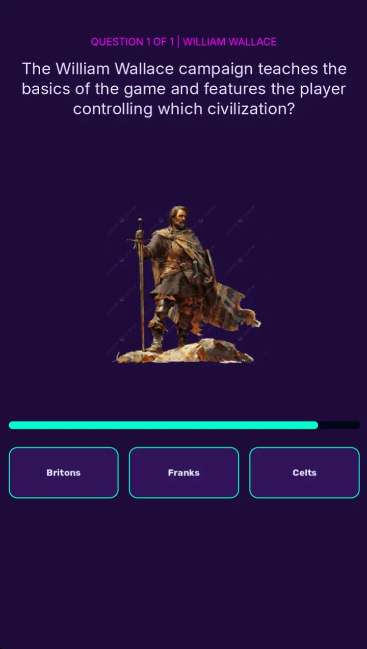 A Skill Check trivia question in play